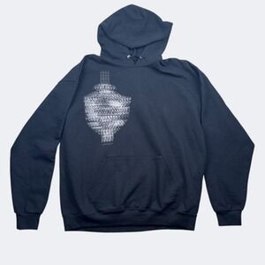 Nintendo Hoodie Mens XL Black Graphic Fleece Pullover Kangaroo Pocket Sweatshirt